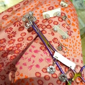 NWT AUTHENTIC SOLID STERLING SILVER CZ EARRINGS LOT WEDDING 👰‍♀ BRIDESMAIDS ZZE